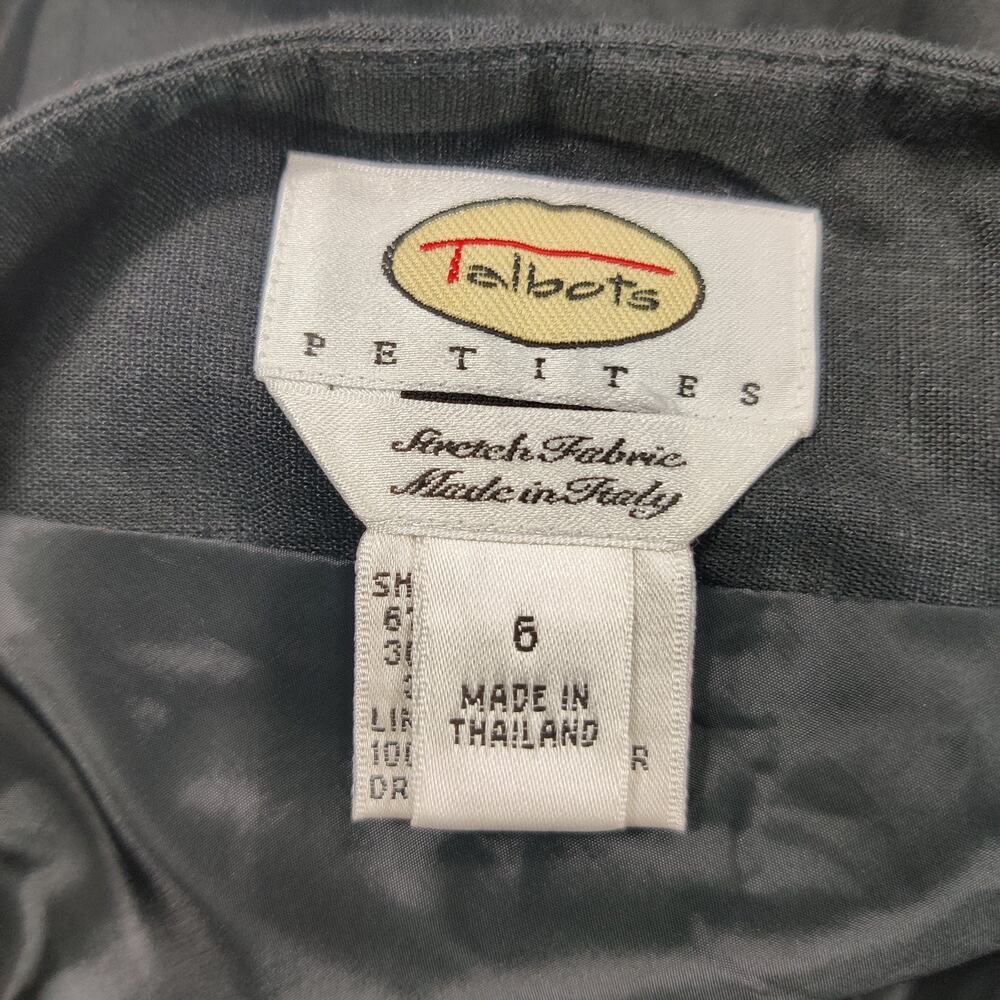 Talbots Petites Women’s Black ALine Midi Skirt Size 6P Linen Blend Made In Italy - Picture 2 of 9